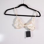 ZARA NEW  Lingerie Silk Satin Ruffle Flirty Triangle Bralette Intimates Bra S Photo 0
