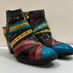 SOCOFY Women's Colorful Leather Woven Tapestry Boho Ankle Boots EU38/US7.5 Size undefined Photo 0