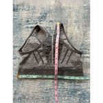 Bebe  Heathered Gray Ribbed Knit Athletic Sports Bra w Cut Outs Large Photo 5