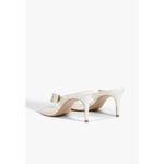 Schutz Ethel Sandals in White Leather 7.5 Womens High Heels Slides Thong Photo 13