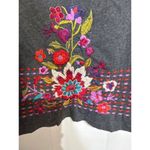 Joy Love Light L Embroidered Floral Tunic Dress Gray Size L Photo 4