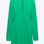 ZARA  Long Sleeve FLOWY DRAPED DRESS HIGH COLLAR Pleat Detail Asymmetric Hem NEW Photo 10