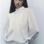 ZARA  chain collar satin effect blouse Photo 1