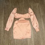 Oh Polly Like New Ruched Bust Cut Out Long Sleeve Mini Dress in Blush - US 10 Photo 2