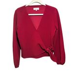 Madewell Texture & Thread Womens Sz S Long Sleeve V Neck Tie Side Crepe Wrap Top Photo 0