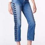 Veronica Beard  INES GIRLFRIEND LACE-UP SIDE JEANS Photo 0