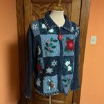 Tiara International Vintage 90s  Zip down Christmas Cardigan Photo 9