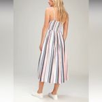 Free People  Lilah Multi Striped Pleated Midi Dress Photo 3