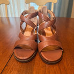 Brioso‎ NEW Verandah Leather Block Heel Sandals Brown Size 8 Photo 2