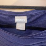 Chico's  Deep Navy Blue Knit Top textured shirt tee woman’s size XL EUC Photo 2