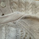 Equipment  Cashmere Wool and Alpaca Beige Cable Knit Cardigan Sweater Photo 2