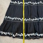 Farm Rio ‎ Embroidered Long Sleeve Tiered Maxi Dress Black XS Photo 12