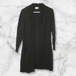 Cielo Women's Black Soft Knit Long Line Ribbed Open Front Sweater w/ Pockets sz Size M Photo 2