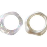 Gorgigi Wave Resin Rings Size 7 White Photo 1