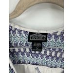 Angie Bohemian Paisley Retro Blouse Women Large White Blue Art To Wear Artsy Photo 2