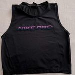 Nike  Pro Black and Purple Crop Top Photo 0