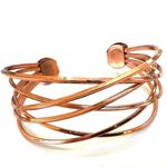 Rose gold tone twisted open cuff bracelet Photo 6