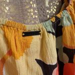 Billabong Yellow Orange Pink Floral Sun City Puff Sleeve Crop Blouse Large Photo 5