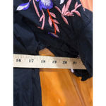 Free People  Pavlo Embroidered Boho Peasant Dress Black Floral Cotton M Photo 6