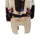 Anthropologie Bl-nk London Blouse Floral Print Cropped Peasant Top Size Medium Photo 3