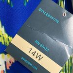 Gabby Skye Plus Sz 14W A-Line Dress Blue Orange Green Sleeveless Stretch Pocket Photo 6