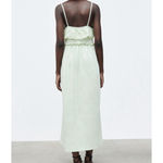 ZARA cotton jersey midi dress with crochet raffle Photo 6