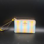 Coach Wristlet Bright Maize Plaid Corner Zip New With Tags Photo 1