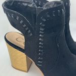 Ccocci Cocci Black Suede Cutout Slingback Block Heel Booties Size 6.5 Western Style Photo 1