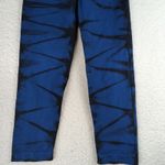 SoulCycle Skull Blue Black Tie Dye Cropped Leggings Women's Size Small Capri Photo 3