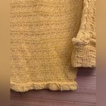 We The Free  Size Medium Bright Yellow Thein Hacci V Neck Lightweight Sweater Photo 3