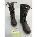Womans SMNY Fireside Midcalf Combat Boots 5.5 M Brown Quilted Lined Lace Up Zip Photo 1