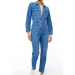 J.Crew Factory Denim Utility Jumpsuit Women 2 Blue Casual Photo 1
