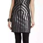 Art Deco Sequin‎ Sheath Dress Black Silver Geometric Party Cocktail Evening Photo 0