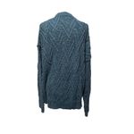 Free People  Fisherman Cable Knit Sweater – Teal Blue – Women's M (Oversized Fit) Photo 3