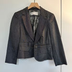 Trina Turk  | Charcoal Gray Paisley Lined Wool Silk Blend Blazer Jacket, Size XS Photo 0