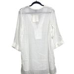 NWT J. Valdi Santa Barbara Big Shirt Tunic LaceUp Texture Stripe Coverup L White Size L Photo 3