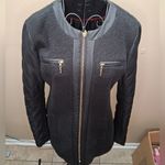 Apt. 9  Women's SZ-S Black Dressy Jacket Faux Boiled Wool Quilted Sleeves Photo 9