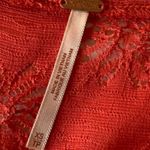 Free People  Burnt Orange Eyelet Lace Peplum Top Size XS Photo 7