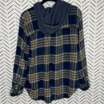 American Eagle  Blue flannel hoodie Size Medium Photo 1