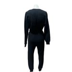 l*space L* Women's Black V-Neck Wrap Jumpsuit Size M Long Sleeve Relaxed Fit Photo 2