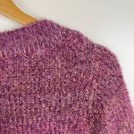 Steve Madden  Stephanie Sweater Large Purple Fuzzy Knit V-Neck Soft Comfy Stretch Photo 2