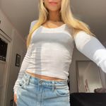 Hollister y2k white v neck long sleeve Photo 0