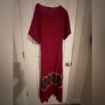 Vintage Red Patterned Boho Maxi Dress with Tie at Waist Size L Size L Photo 4