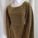 Order Plus  Gold Sparkly Formal Bell Sleeve Dress (M) Photo 1