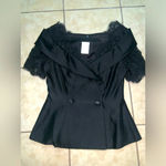 Watters & Watters corseted blouse formal lace top taffeta wedding evening fall Black Size M Photo 1