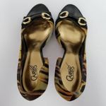 Carlos Santana Miracle Dorsay Open Toe High Heels Gold Accent Shoes Size 7.5 M Black Photo 2