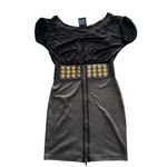 Chic Black Mini Dress with Gold Button Detail Size S Photo 4
