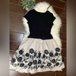 S.L Fashions black and grey floral soutache capped sleeved dress sz 16 Photo 7