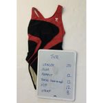 TYR Competition Lifeguard‎ 1 Piece Swimsuit Red & Black Size 32 Xtra Life Lycra Photo 7