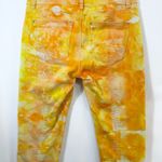 White House | Black Market  Size 2 Jeans Handmade Tie Dye Yellow Skinny Crop 235 Photo 11